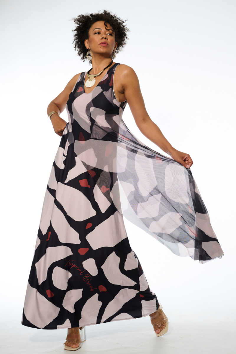 VESTIDO PREMIUM COM SOBREPOSIÇÃO