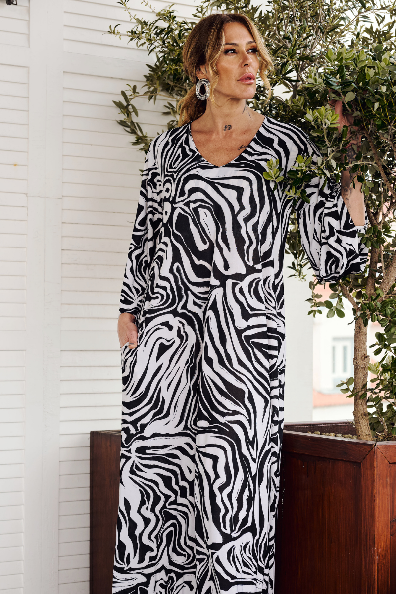 VESTIDO LYCRA MANGA BALÃO