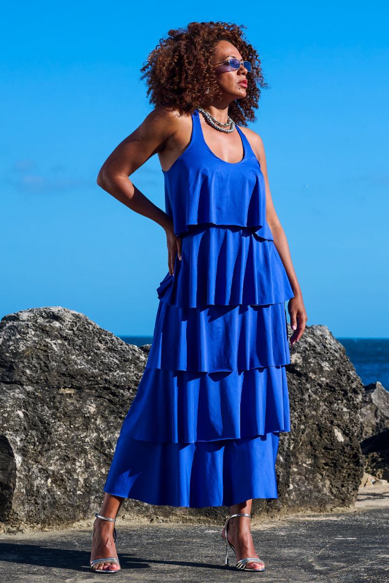 VESTIDO LYCRA FOLHOS