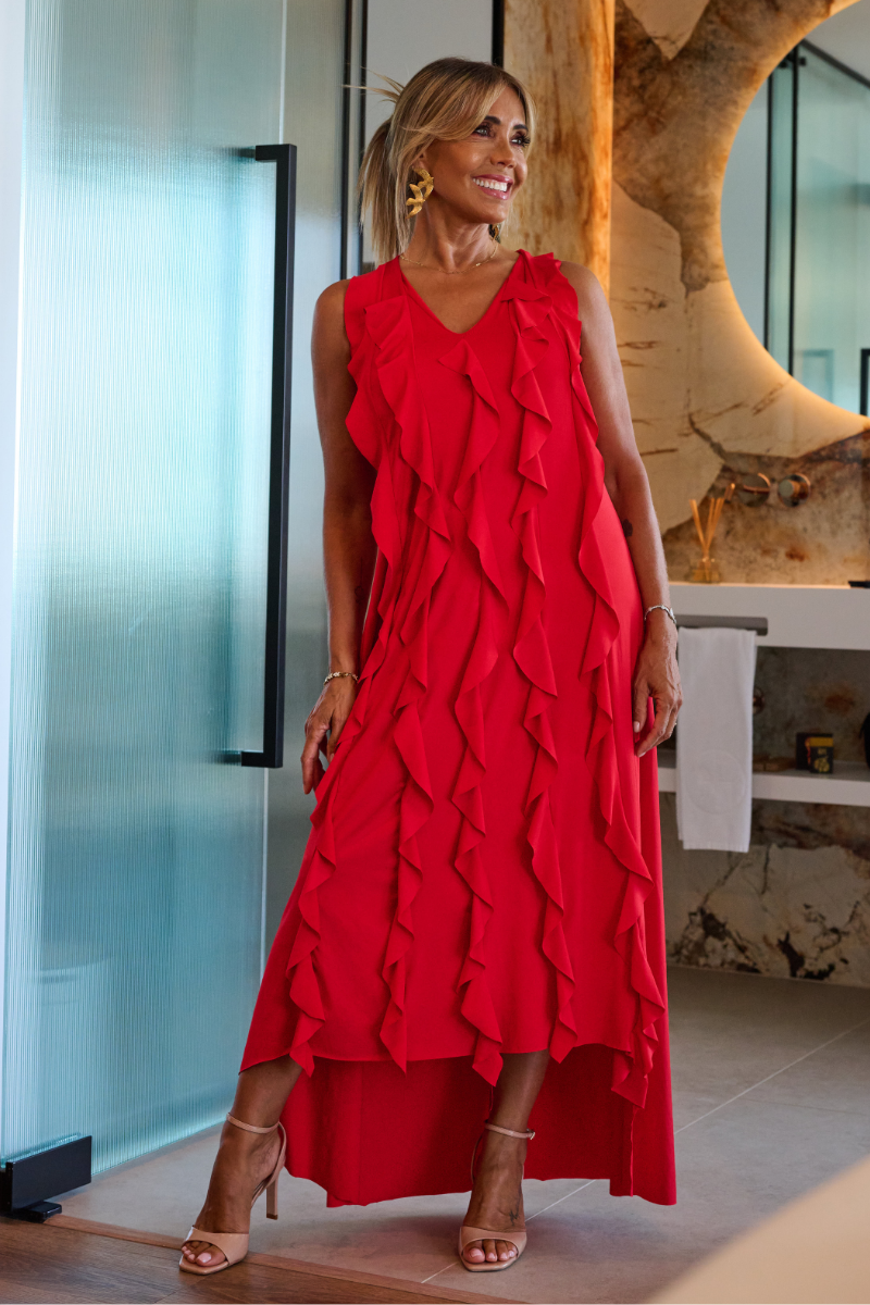 VESTIDO DE FOLHO VERTICAL