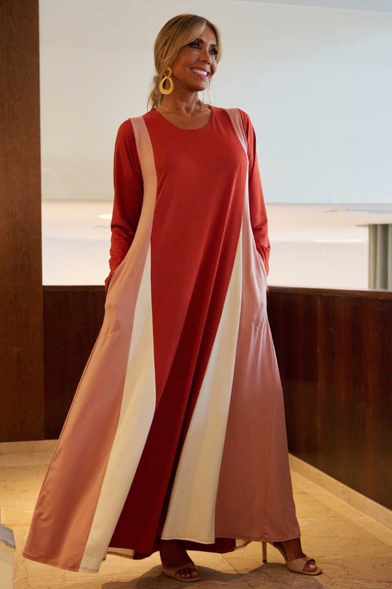 VESTIDO TRICOLOR